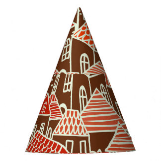 Chapéu De Festa Vintage City Building Seamless Patterno