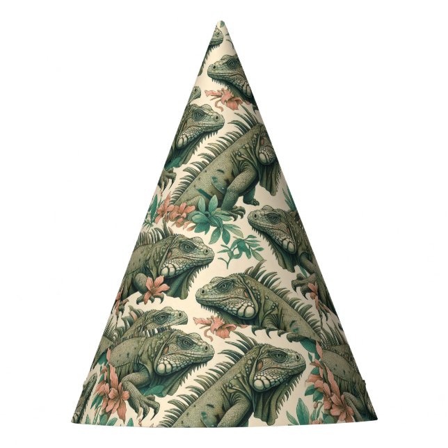 Chapéu De Festa Vintage Iguana Pattern (Frente)