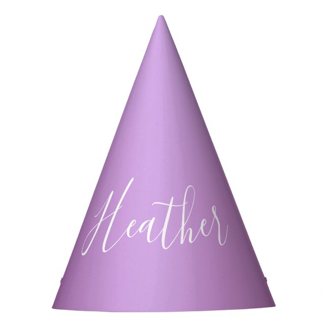 Chapéu De Festa Violeta Roxa e Script Branco Personalizado (Frente)