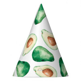 Chapéu De Festa Watercolor Avocado Patterno Birthday