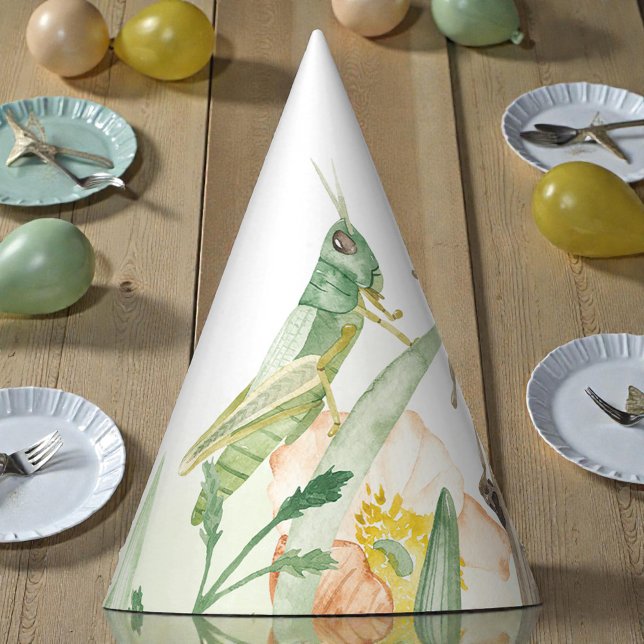 Chapéu De Festa Watercolor Child's Bug Insect Birthday (Criador carregado)