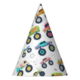 Chapéu De Festa Watercolor Monster Car Trucks kids