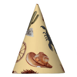 Chapéu De Festa Watercolor Western Kid Art Tan