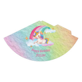Chapéu De Festa Whimsical Watercolor Rainbow Unicorn Party Hat