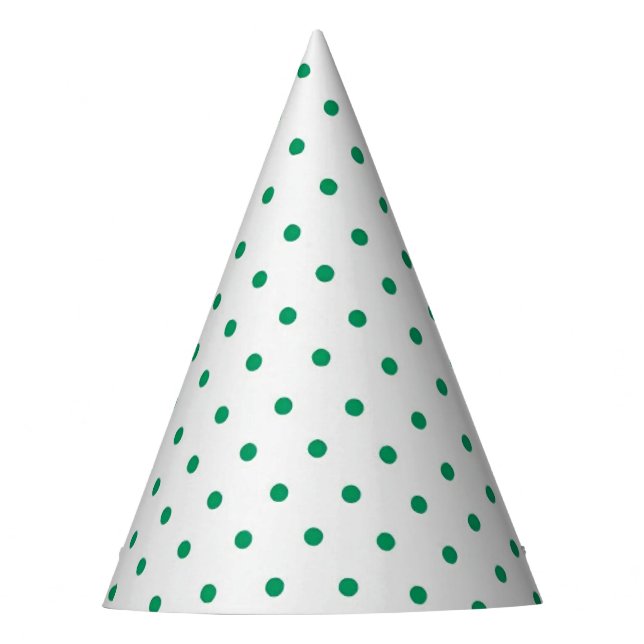 Chapéu De Festa White Micro Green Dots Party Hat (Frente)