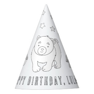 Chapéu De Festa Woodland Animal Birthday - Colore O Seu Próprio Fe