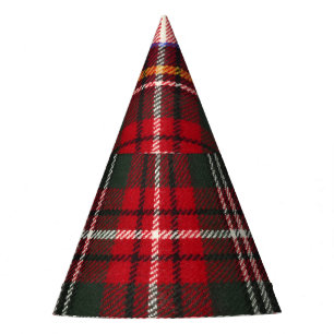 Chapéu De Festa Xadrez de tartã escocesa vermelha e branca.