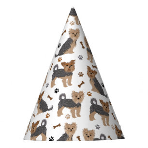 Chapéu De Festa Yorkshire Terrier Paws e Bones Yorkie Dog