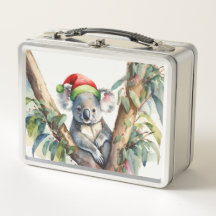 Chapéu de Natal Koala santa na goma-lenha
