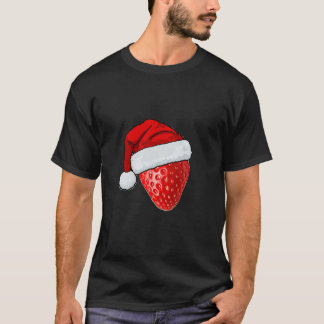Chapéu de Natal T-Shirt com morango doce