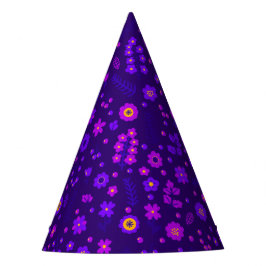 Chapéu de Partido Floral Rosa e Roxo