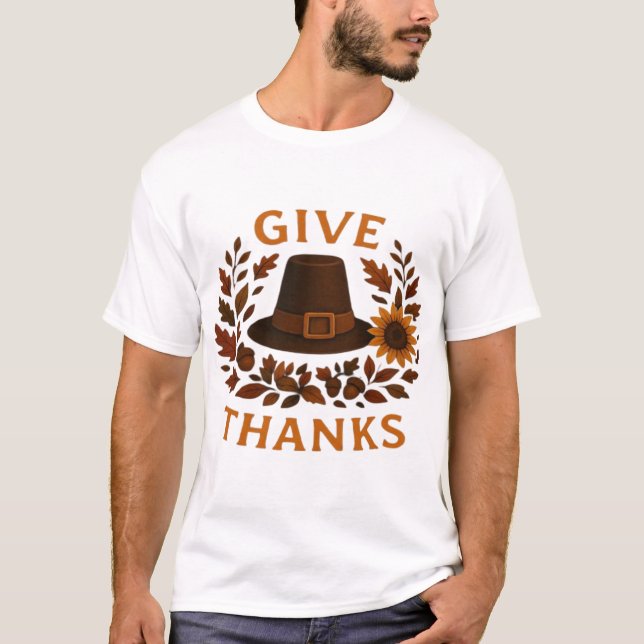 Chapéu de Peregrino com T-Shirt Clássico de Coroa  (Frente)