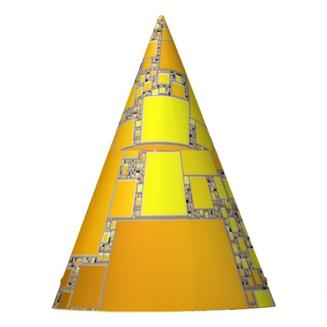 Chapéu do Partido Amarelo e Laranja Esquadrado (Frente)