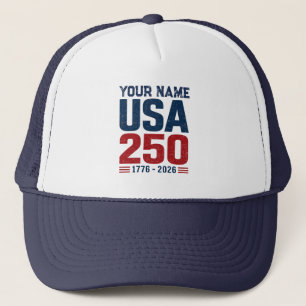 Chapéu Personalizado EUA 250 1776–2026 Boné Patrió