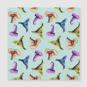 Chapéus antigos de aquarela: fundo azul.