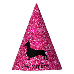 Chapéus cor-de-rosa do partido do Dachshund do