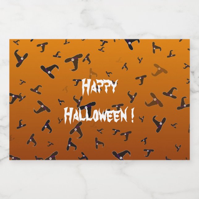 Chapéus de Bruxa de Halloween (Rótulo Único)