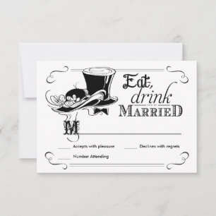 Chapéus de Casamento Vintage em Quadro de Giz RSVP