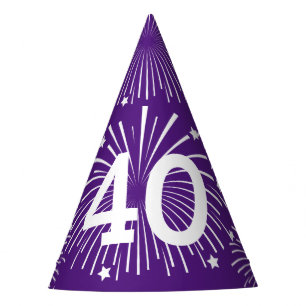 Chapéus de cone de papel de aniversário de 40 anos