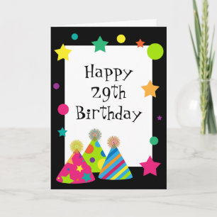 Chapéus de festa 29 de novo? Cartão