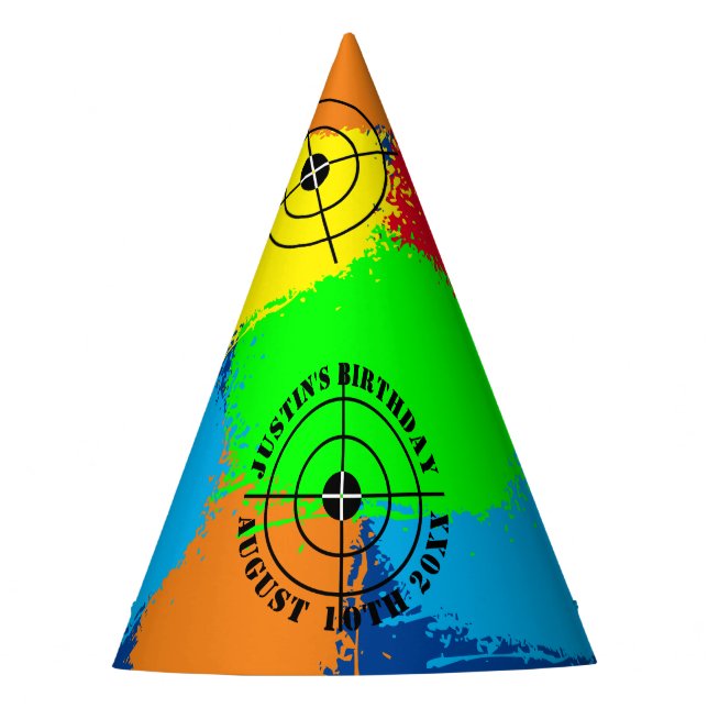 Chapéus de Festa de aniversário de pinball colorid (Frente)