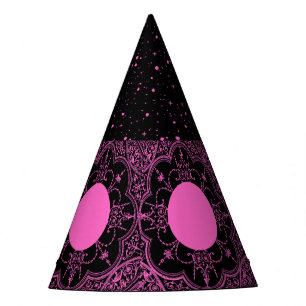 Chapéus de festa rosa e preto