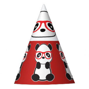 Chapéus do aniversário do urso de panda - urso d