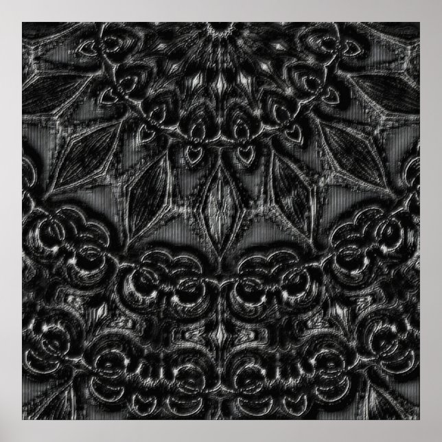 Charcoal Mandala  Poster (Frente)