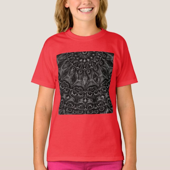 Charcoal Mandala  T-Shirt (Frente)