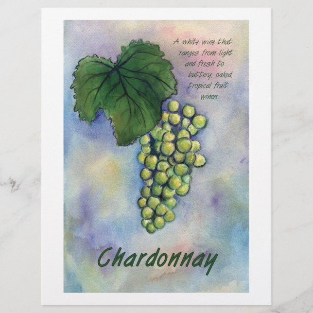 Chardonnay Wine Graphics & Description Letterhead (Frente)