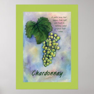 Chardonnay Wine Graphics Poster