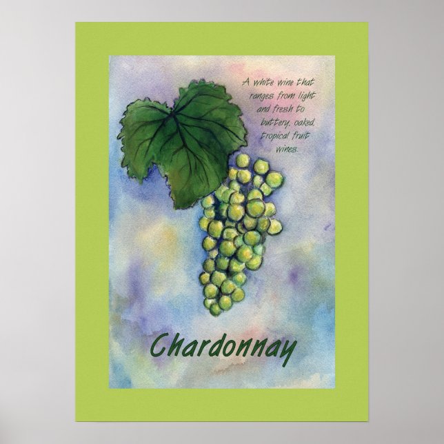 Chardonnay Wine Graphics Poster (Frente)