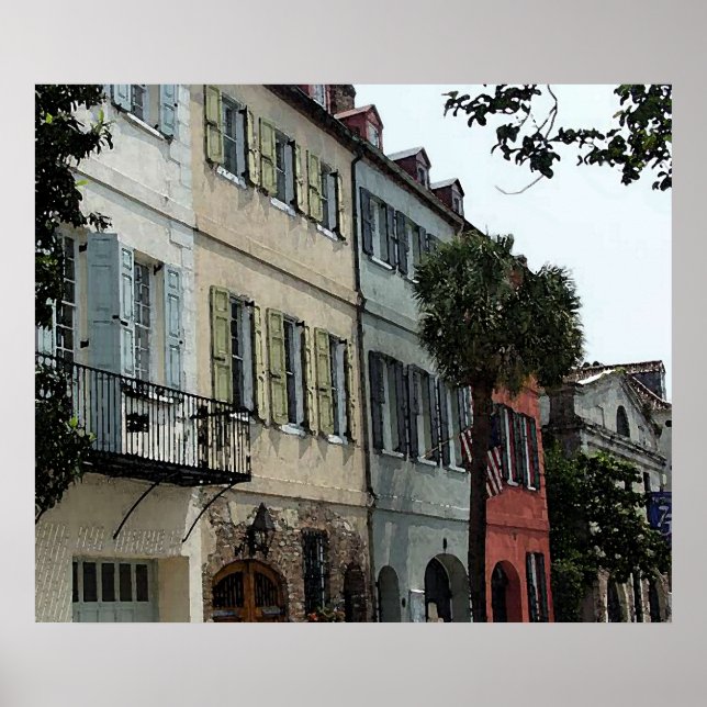 Chareleston Watercolor Poster Impressão (Frente)