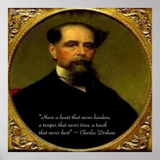 Charles Dickens e Heartsense Quote Poster (Frente)