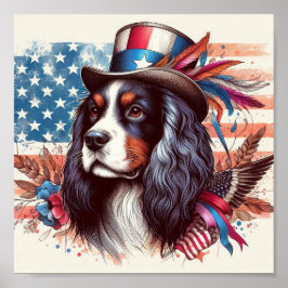 Charles Spaniels com a Poster veterana dos EUA