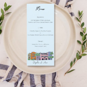 Charleston Menu para design de Aquarela de Casamen