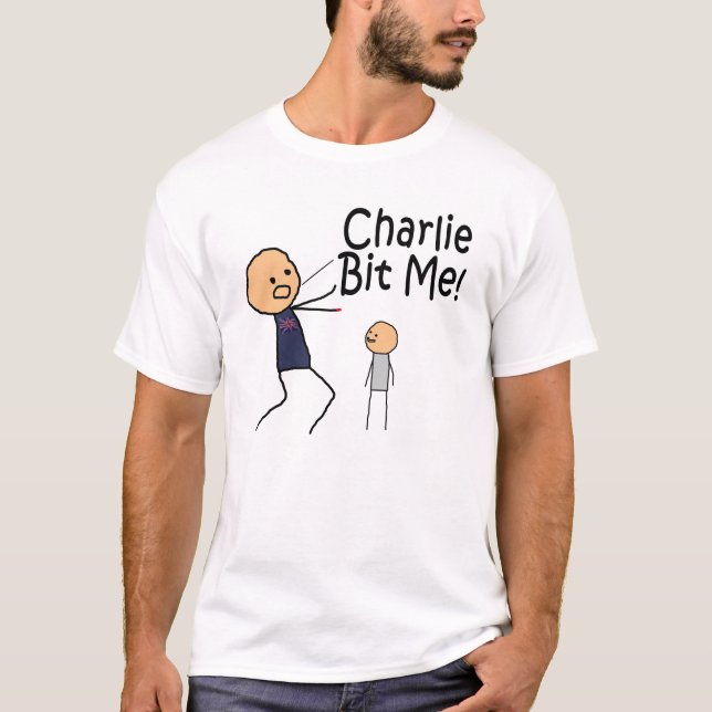 Charlie mordeu-me t-shirt (Frente)