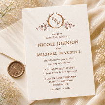Charlotte Herança Monograma Letterpress Casamento