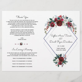 Charm Burgundy Floral Marinho Blue Wedment
