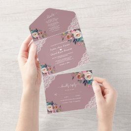 Charm Dusty Blue Misty Rosa Flowers Casamento
