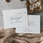 Charm Flat Simple Weding Elegante Obrigado Cartões<br><div class="desc">Esse casamento simples e elegante, obrigado... As cartas são perfeitas para um casamento mínimo. A design moderna minimalista apresenta caligrafia romântica eterno preto e branco com estilo de conto de fadas boêmico. Personalize a parte de trás dos seus agradecimentos, anotando seus nomes, e um obrigado que você envia. Como alternativa,...</div>