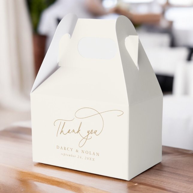 Charm Ivory e Douradas Caixas de Favor do Casament (Elegant Charm Ivory and Gold Wedding Favor Boxes)