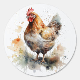 Charm: Watercolor Chicken Art