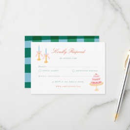 Charme de Coquete RSVP de Casamento Pintado à Mão
