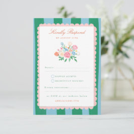 Charme de Coquete RSVP de Casamento Pintado à Mão