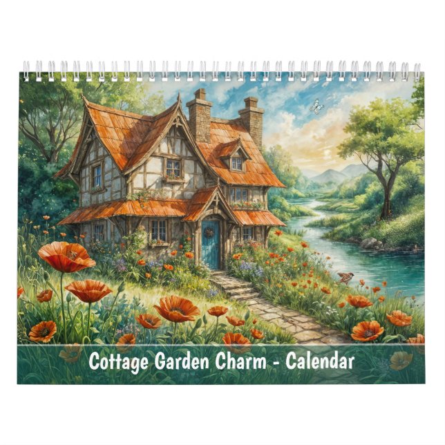 Charme de Jardim de Cottage – Calendário Cênico (Capa)