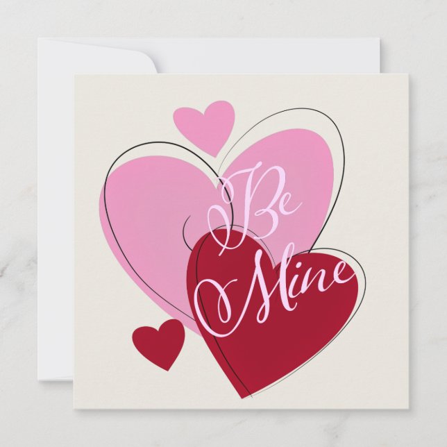 Charming Be Mine Romantic Flat Greeting Card (Frente)