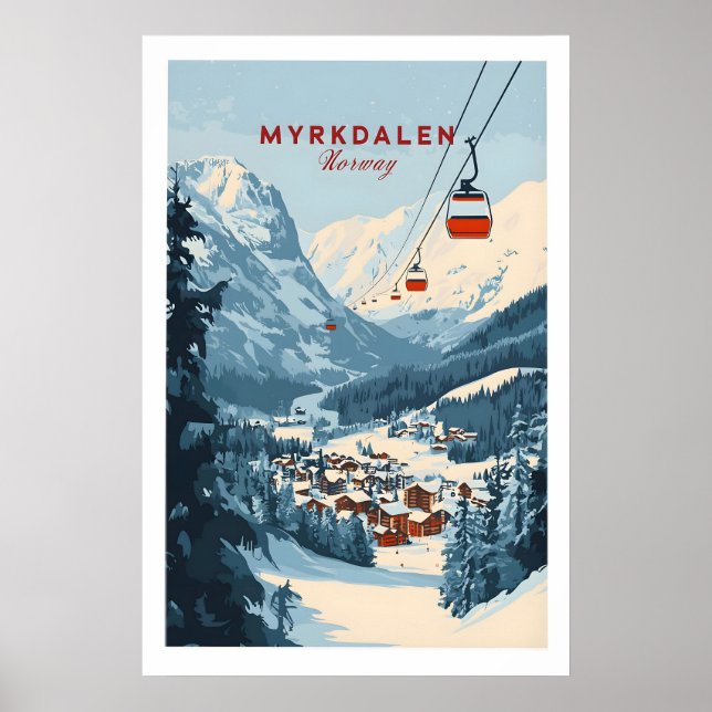 Charming Myrkdalen Ski Poster 1 (Frente)