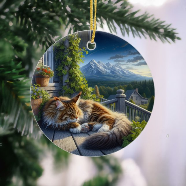 Charmoso Enfeite Maine Coon (Criador carregado)