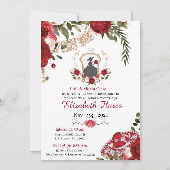 Charra Burgundy Red, Convite Ocidental (Frente)